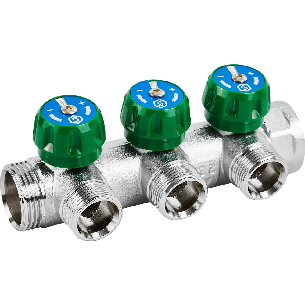 Коллектор распределительный STOUT на 3 отвода 1"x3/4" 84868369 STLM-0806280