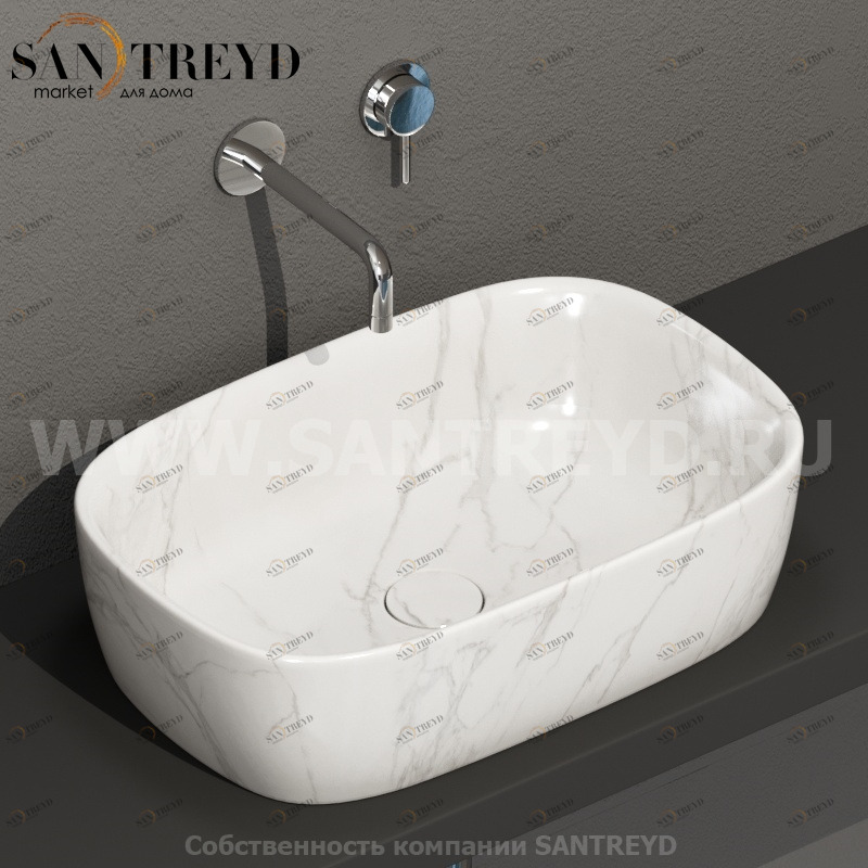 GE045AC Накладная раковина на столешницу  прямоугольная Ceramica Globo GENESIS