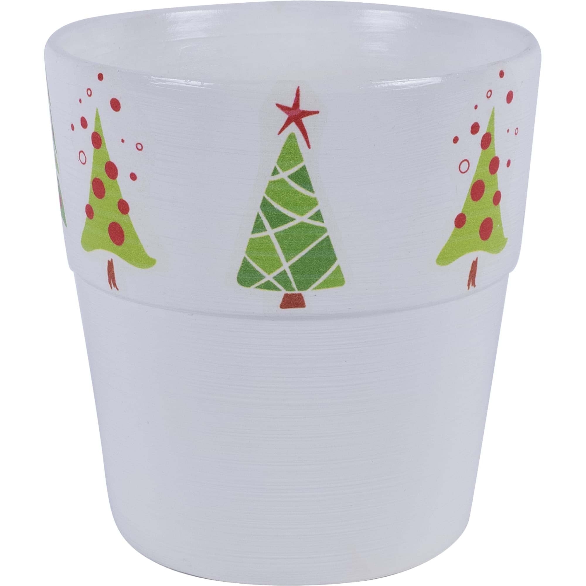 82062097 Кашпо Ёлки ø15 h16 см v1.7 л керамика белый/зелёный Santreyd  - Вид №2