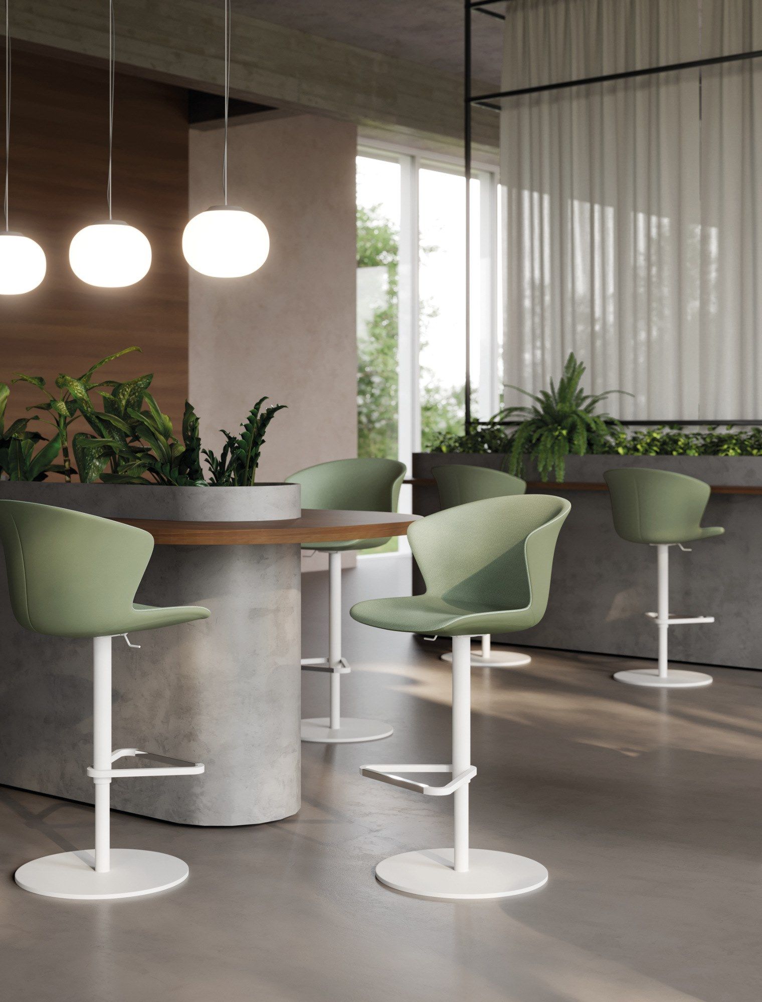 Высокий стул из ткани Kastel Kicca Plus ARCH-00001221 - Вид №1