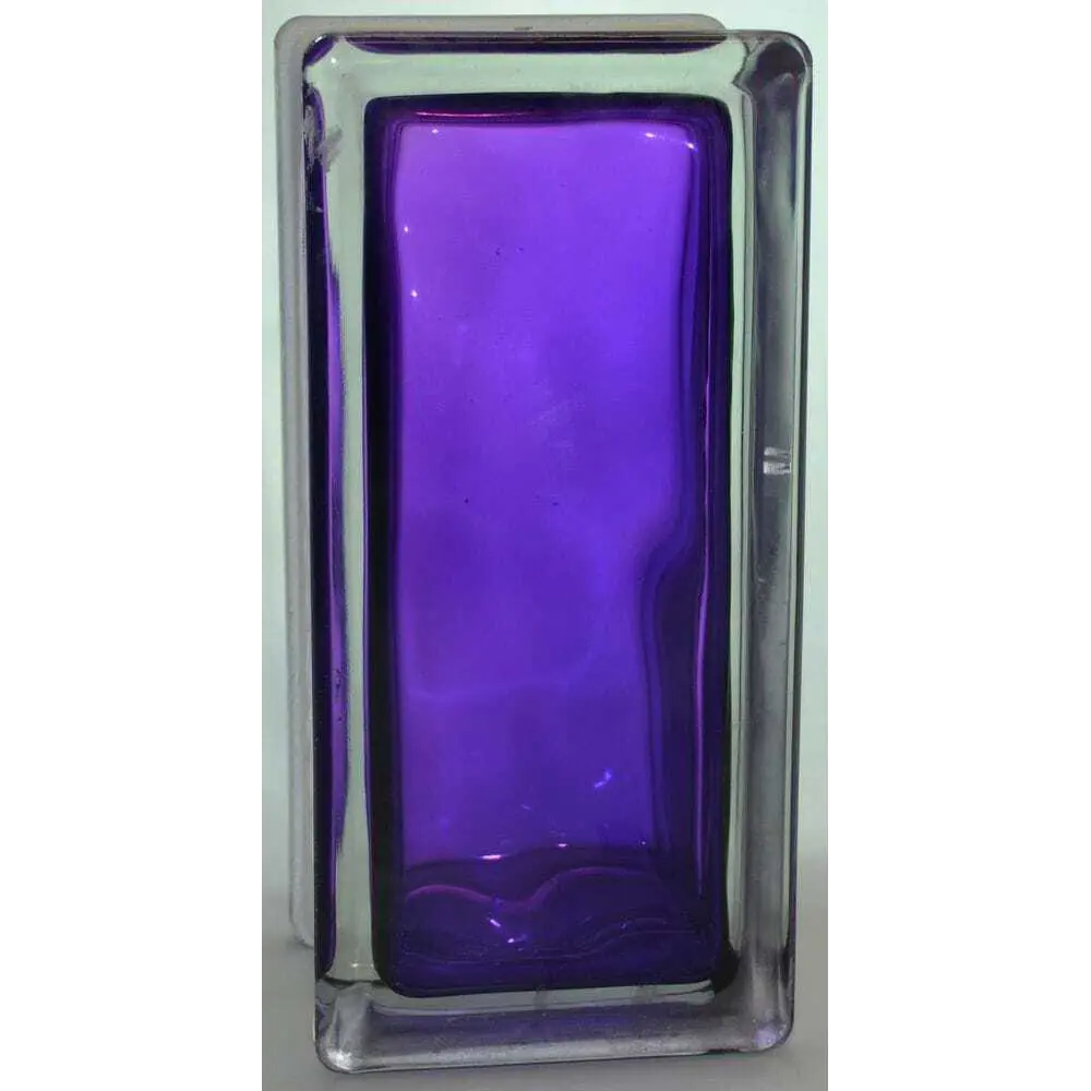 Стеклоблок Vitrablock Волна окрашенный внутри половинка цвет аметист 88961741 STLM-2179390 