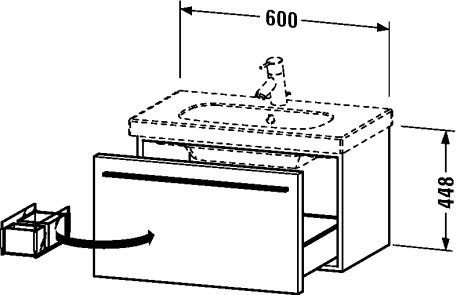 XL605105151 X-Large Тумбочка подвесная Сосна коричневая, декор Duravit - Вид №1