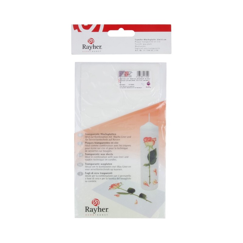 3110400 Пластина для переноса аппликаций на воск 10 x 20 см Rayher 