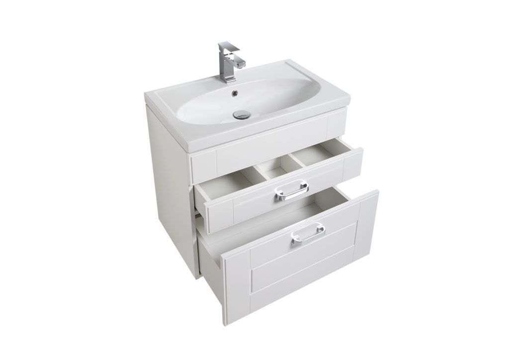 Тумба под раковину Aquanet Рондо 70 белый (2 ящика) sun-id-270639 - Вид №3