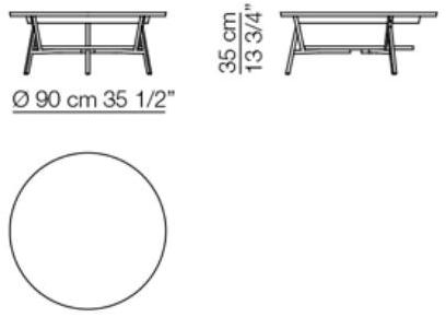 arflex Низкий круглый мраморный журнальный столик с журнальной полкой Cradle sun-id-1501038 - Вид №6