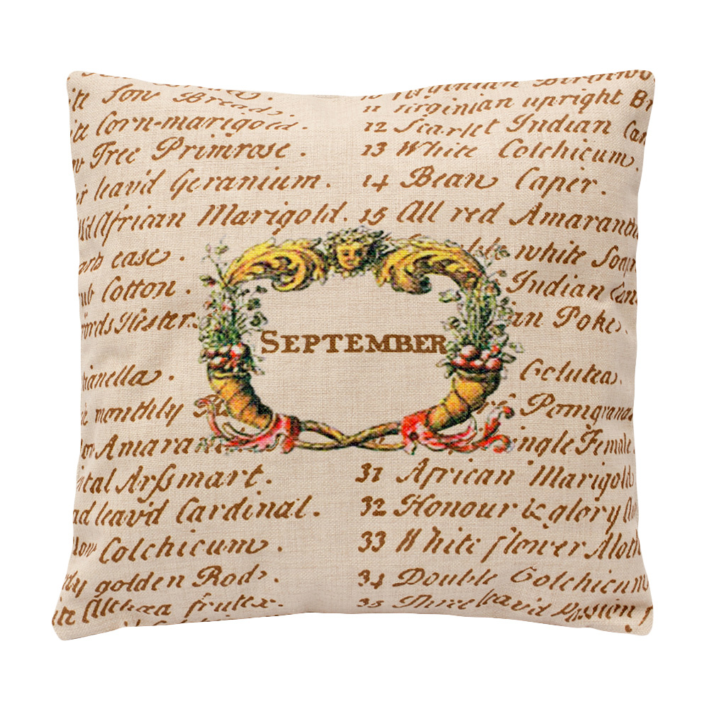 2719110 Декоративная подушка «12 месяцев цветения», версия Сентябрь Object Desire  - Вид №1