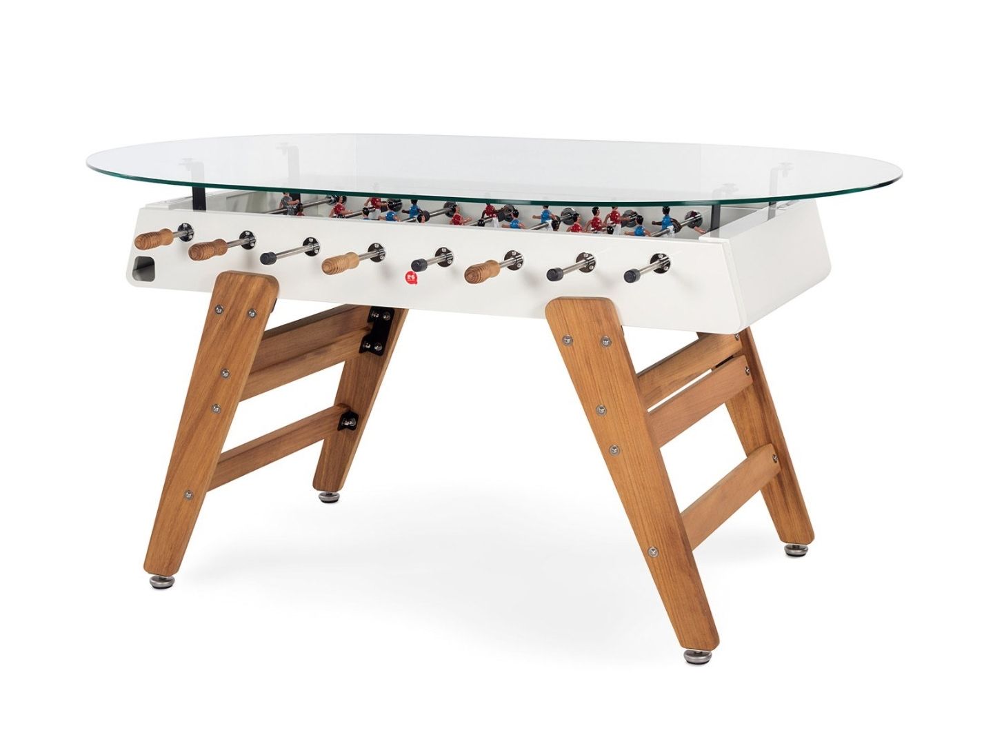 Овальный обеденный стол из стали и ироко со стеклянной столешницей RS Barcelona RS3 WOOD ARCH-00034979 - Вид №7