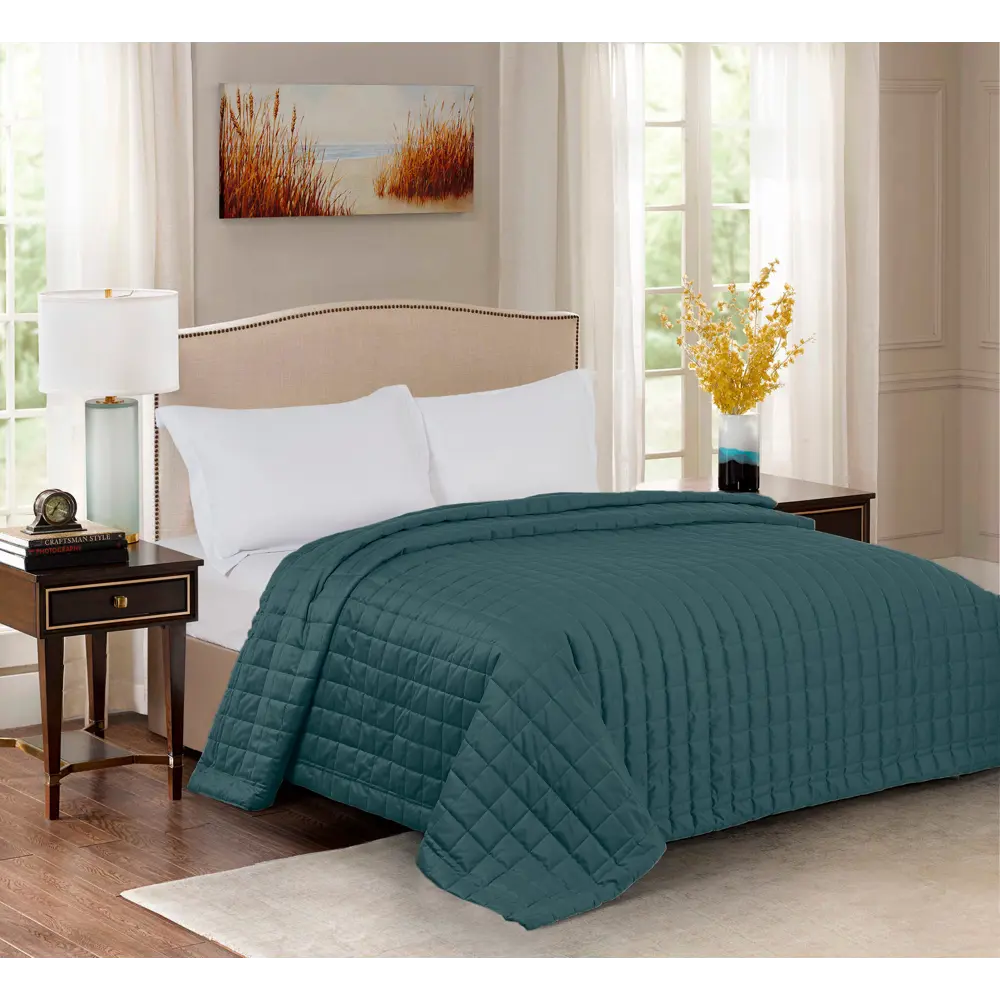 Покрывало KREAFORTA Etna 220x240 см велюр цвет сине-зеленый STLM-2166779 - Вид №2