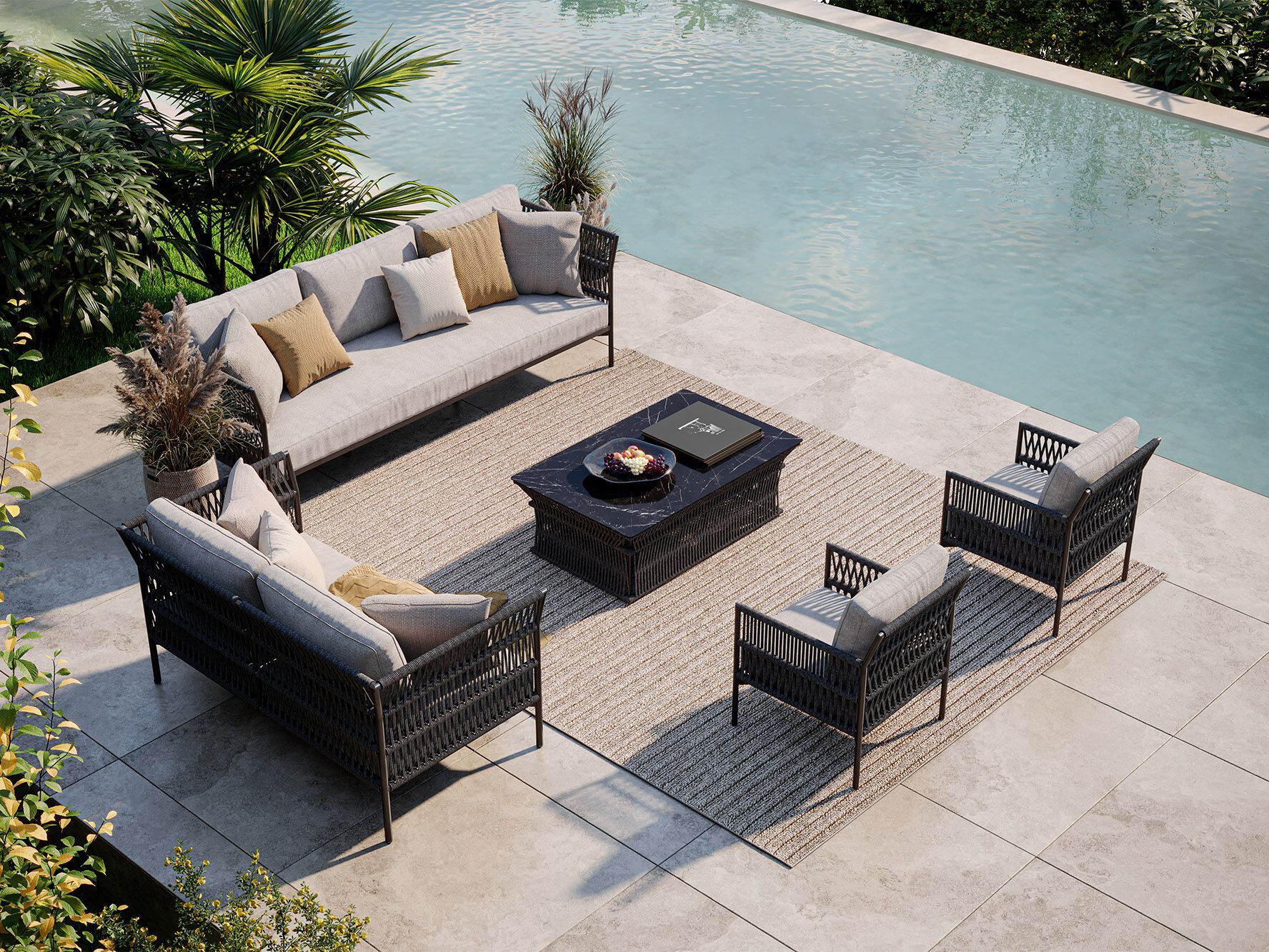 Алюминиевый прямоугольный журнальный столик Walters Longshore ARCH-00001254 - Вид №2