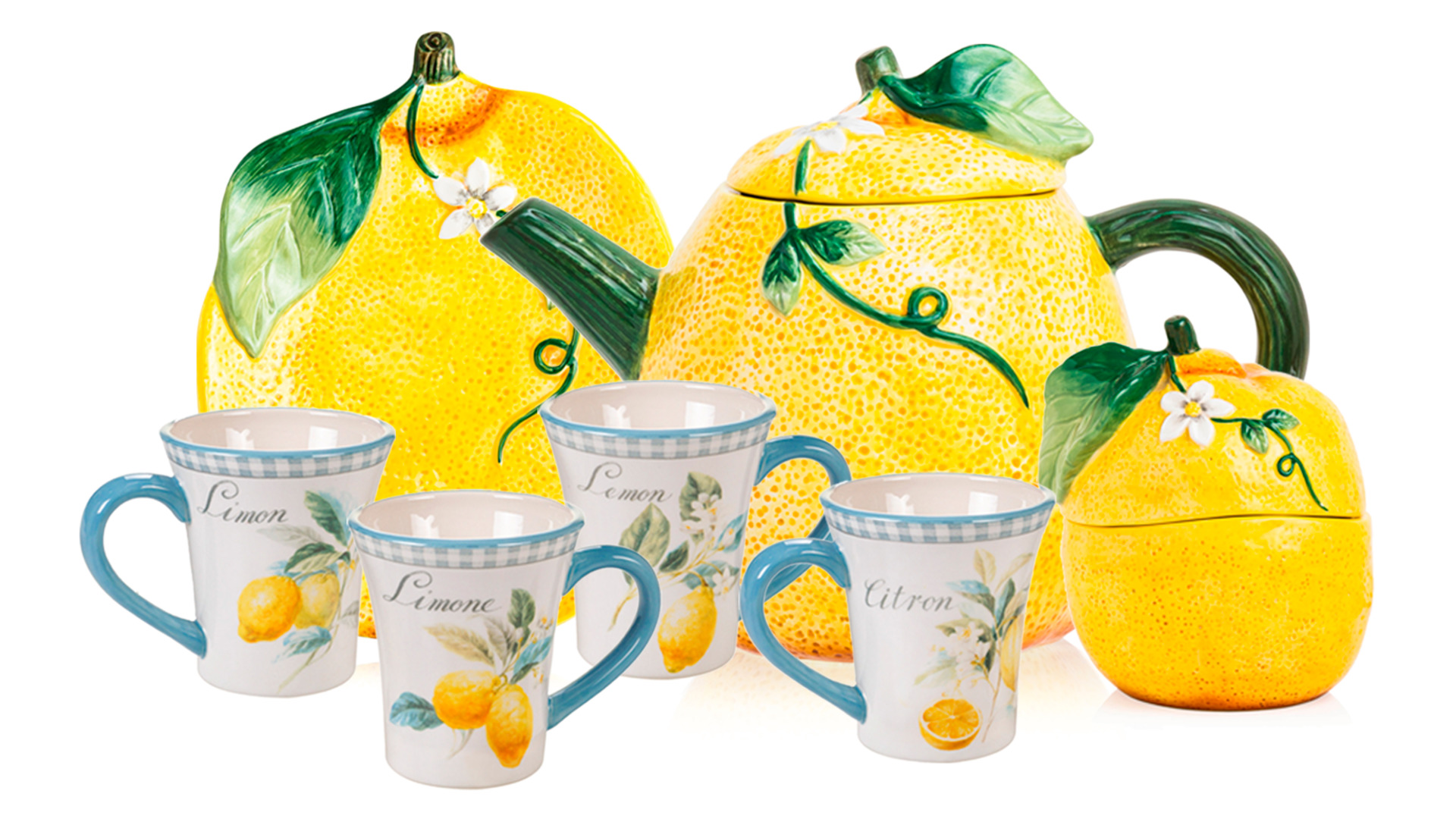 10655237 Certified International Сервиз чайный Certified Int. Лимоны на 4 персоны 7 предметов, керамика Керамика  - Вид №9