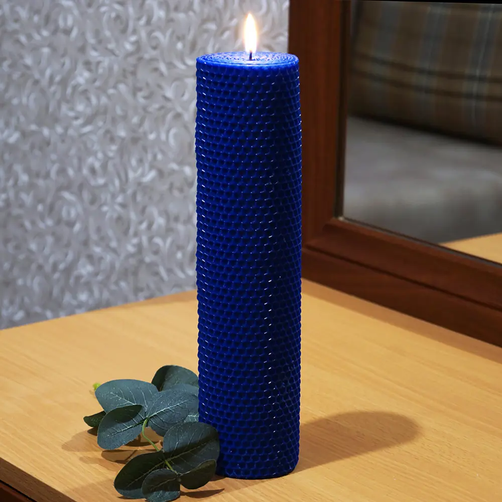 Свеча вощинная цилиндр синяя 6x26 см EVIS STLM-2135452 - Вид №2