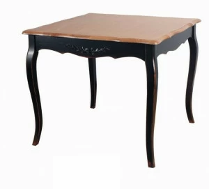 Обеденный стол квадратный черный с деревянной столешницей 90 см ДОМАШНЯЯ ОБСТАНОВКА BELVEDER 115718 Черный