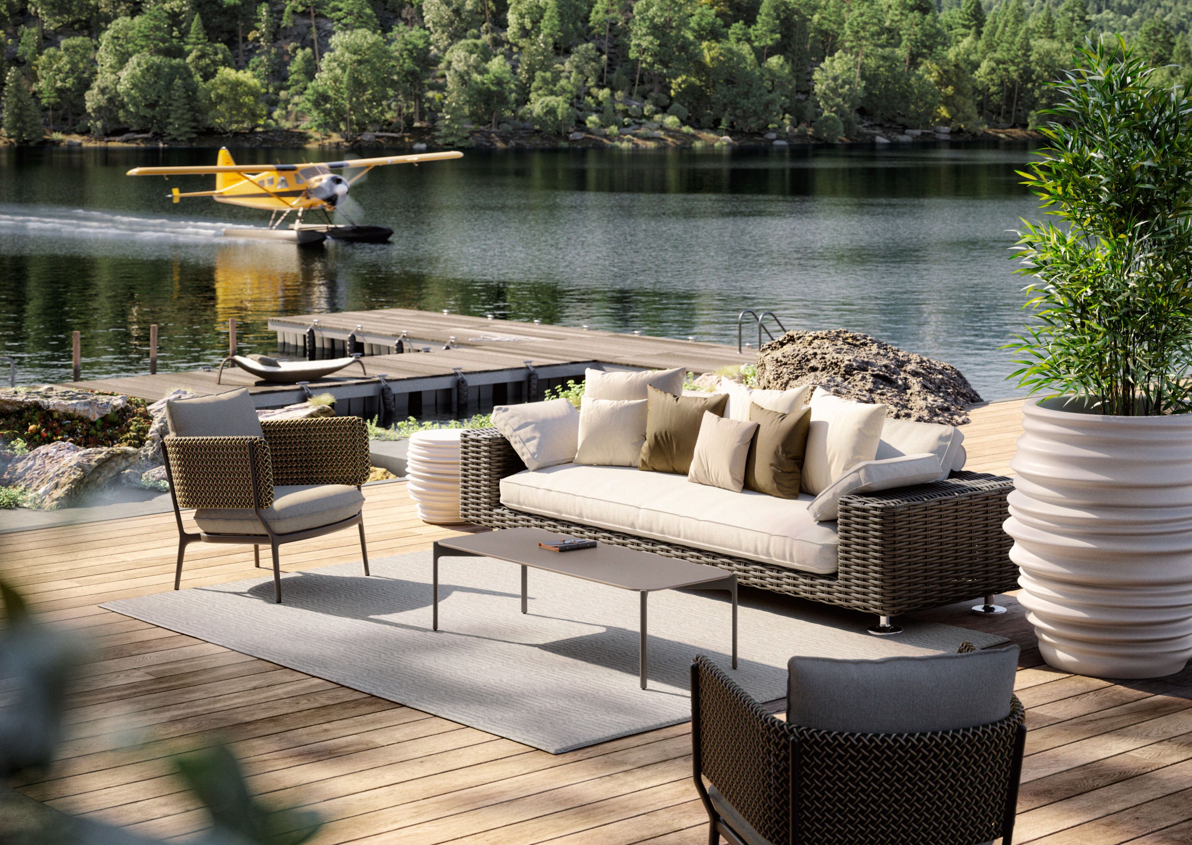 Тканевое садовое кресло с подлокотниками DEDON BELLMONDE ARCH-00101677 - Вид №1