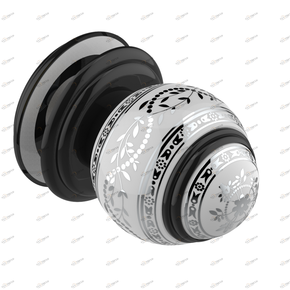 A7G-639V Ручка большая Thg-paris Marquise белый с платиновым декором Покрытие PVD бронза A7G-639V CAT.F