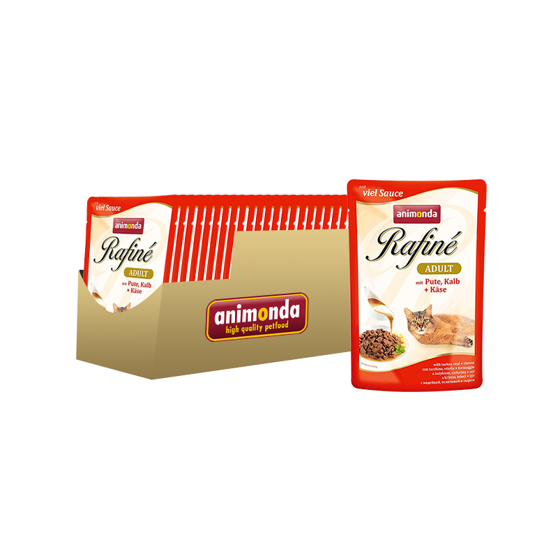 ПР0012326*24 Корм для кошек Rafin Soup коктейль из индейки, телятины и сыра конс. 100г (упаковка - 24 шт) Animonda 