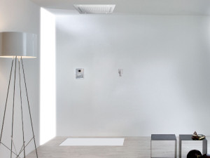 Прямоугольная потолочная душевая головка из нержавеющей стали с хромотерапией