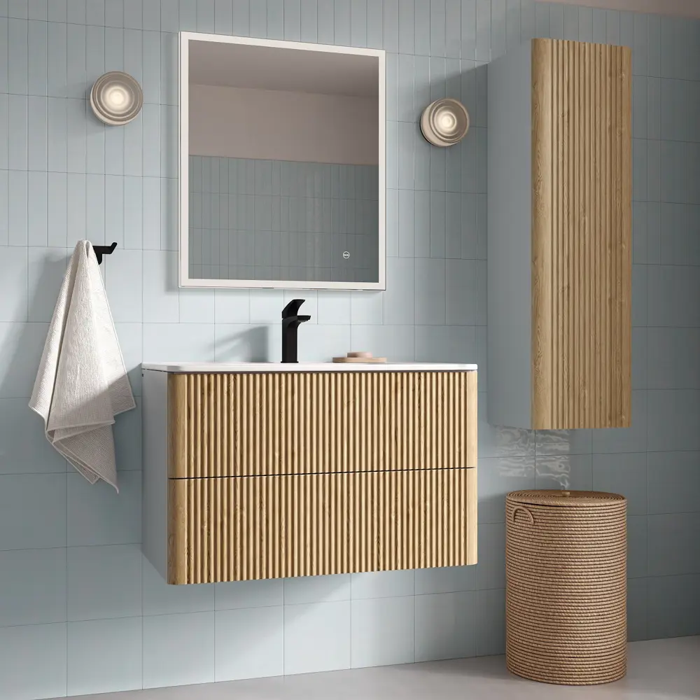 Комплект фасадов для тумбы Iddis Lahta 80 см LAH80V0i89 МДФ цвет светлый дуб STLM-2153756 - Вид №9