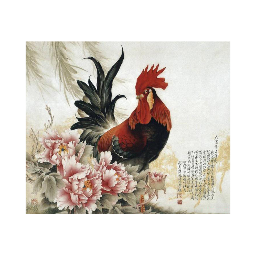 4224 Канва/ткань с рисунком Рисунок на шелке 37 см х 49 см "Вестник зари" Матренин посад 