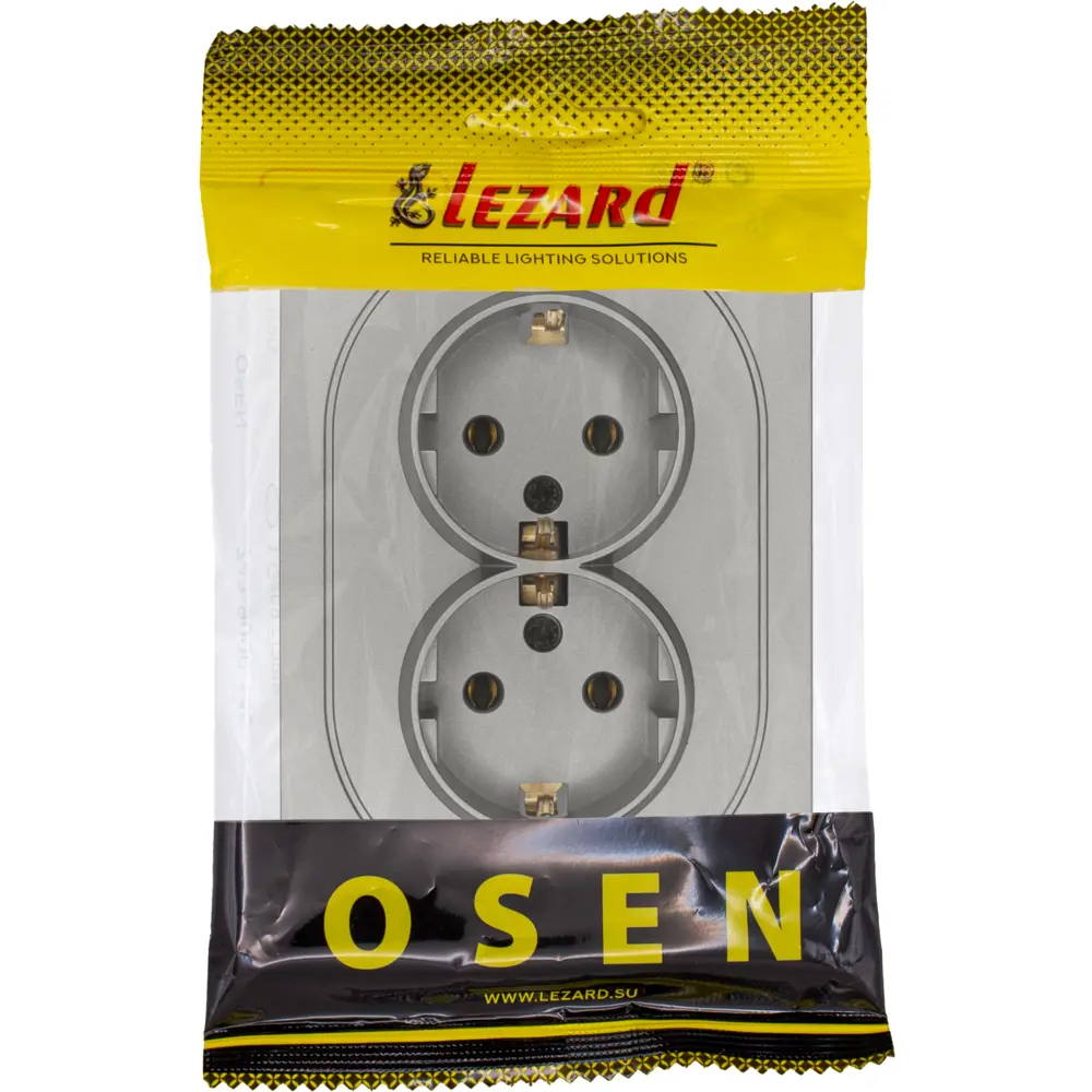 Розетка встраиваемая двойная LEZARD Osen с заземлением 89424789 STLM-1571880 - Вид №3