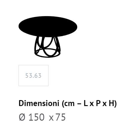 Круглый обеденный стол из нержавеющей стали и SuperMarmo Bontempi Casa LOUIS ARCH-00046545 - Вид №5