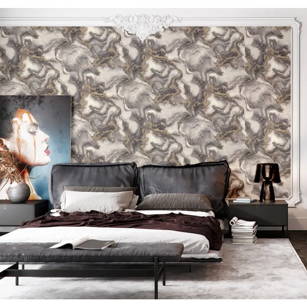 Обои флизелиновые Ovk Design D.Langer Ave серый 1.06 м 10663-04 88915287 STLM-2085547 Set 1 marble - Вид №2