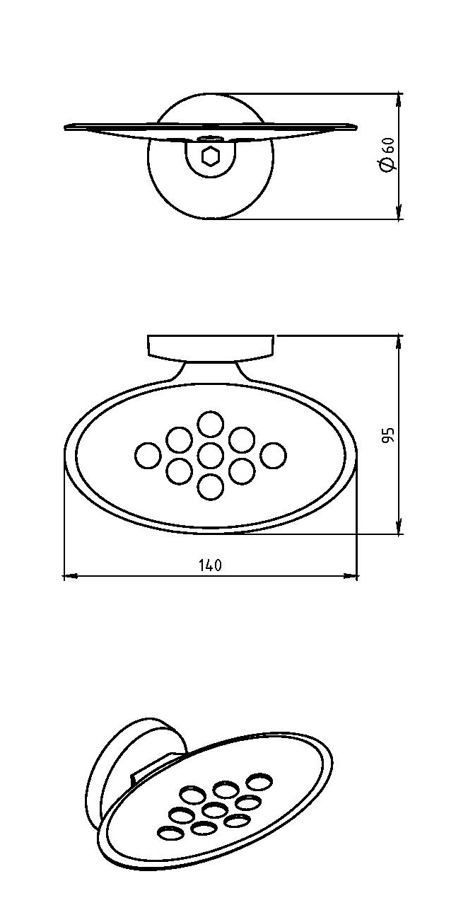 Мыльница металлическая Novaservis Metalia 1 6102.0 хром 61020 - Вид №1