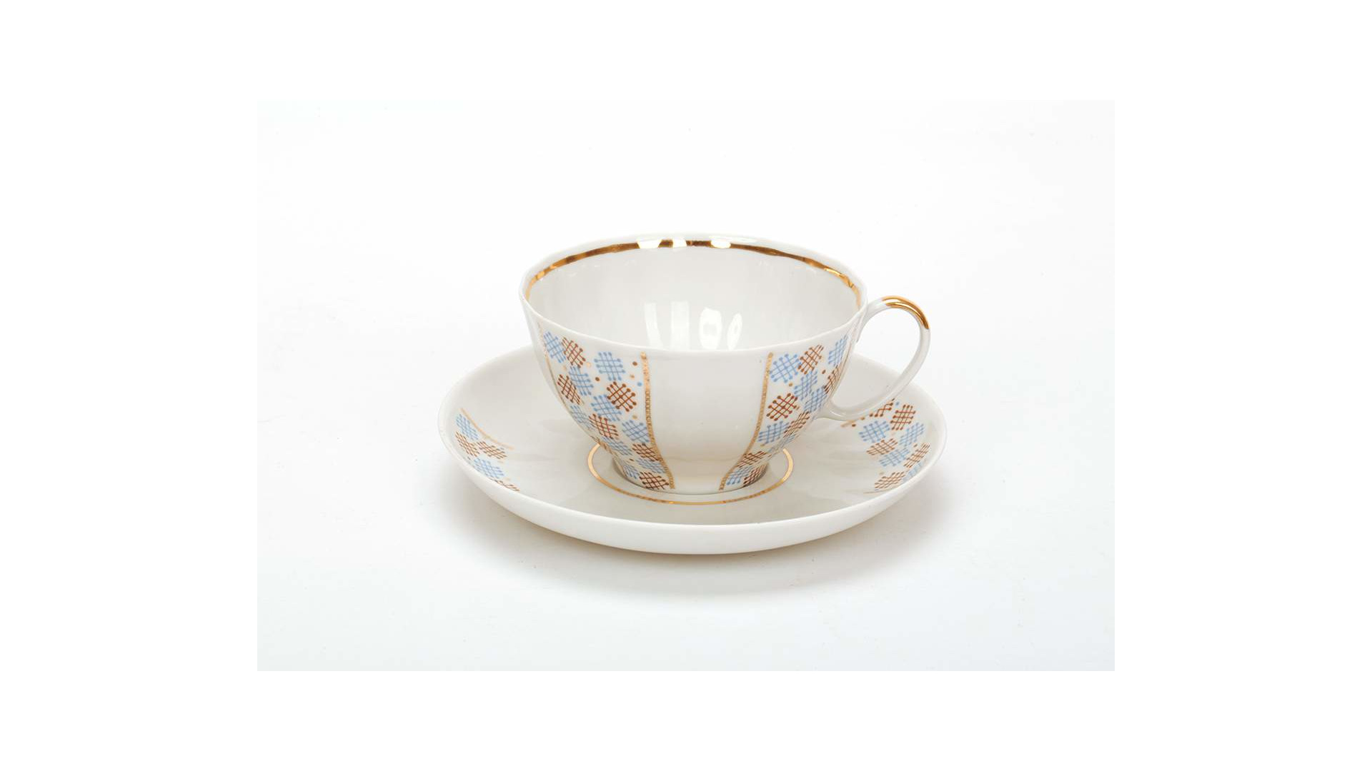 10631347 Дулевский фарфор Сервиз чайный 6/21 "Белый лебедь" "Конфетти" Фарфор  - Вид №3