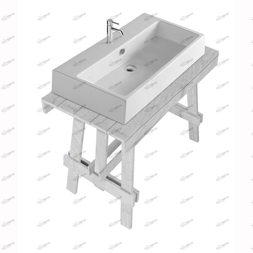 6122BI/6122NE Напольная раковина стоящая прямоугольная Galassia PLUS DESIGN