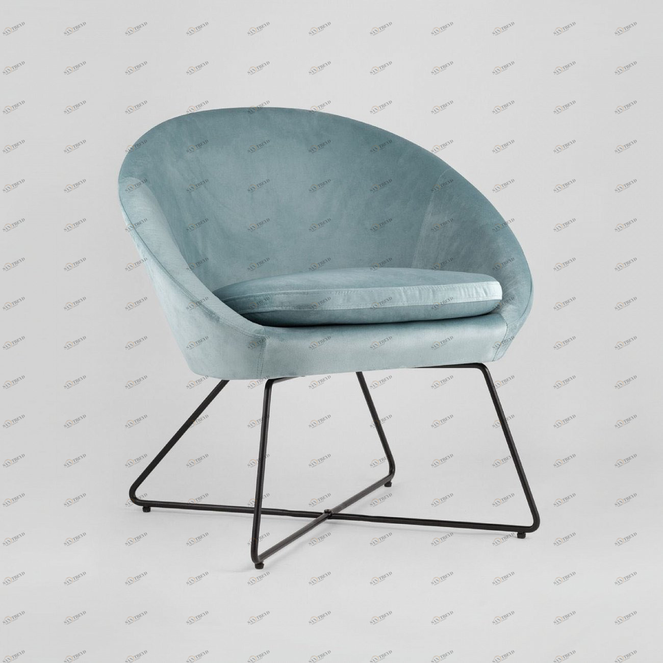 Кресло круглое мягкое пыльно-голубое "Колумбия" STOOL GROUP ДИЗАЙНЕРСКИЕ 00-3881867 Голубой 