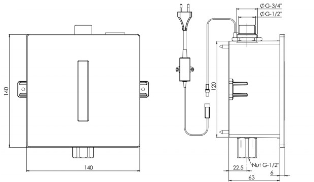 Saniline Панель смыва для унитаза без сенсорного датчика  Ruel08ne  - Вид №1