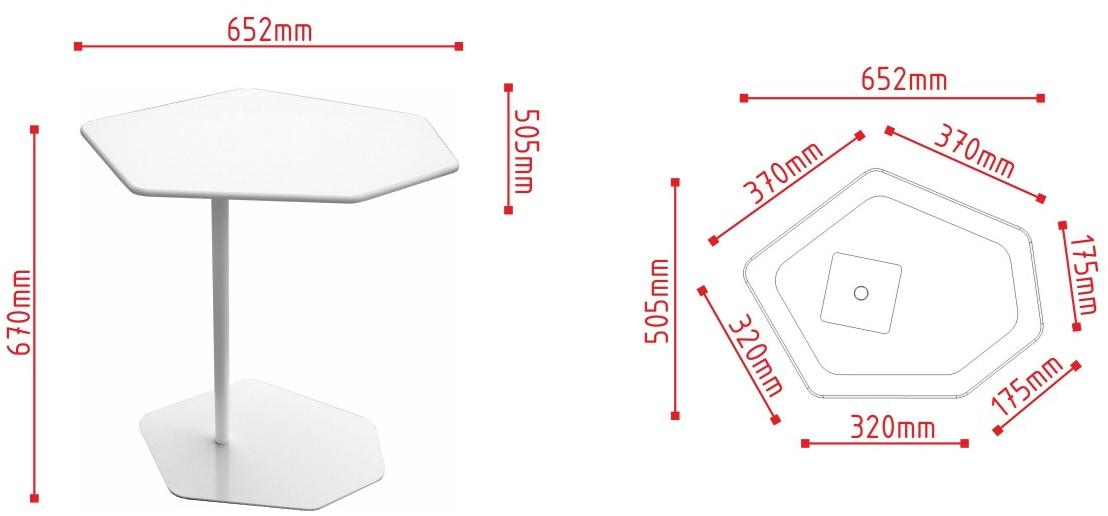 MDD Шестиугольный приставной столик в современном стиле из HPL Bazalto sun-id-1451884 - Вид №8