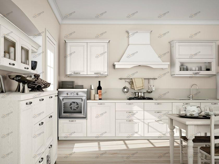 CREO Kitchens Линейная модульная кухня из ясеня с ручками sun-id-1495168