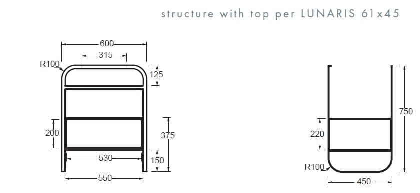 Раковина из нержавеющей стали с ящиками Alice Ceramica Lunaris ARCH-00138337 - Вид №5