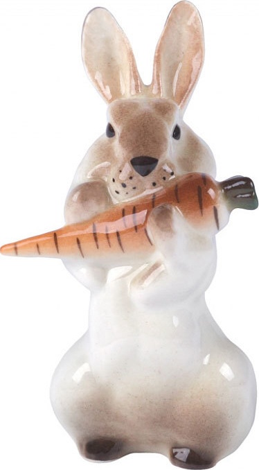 89140 Императорский фарфоровый завод Скульптура "Заяц с морковкой 4" Фарфор твердый 