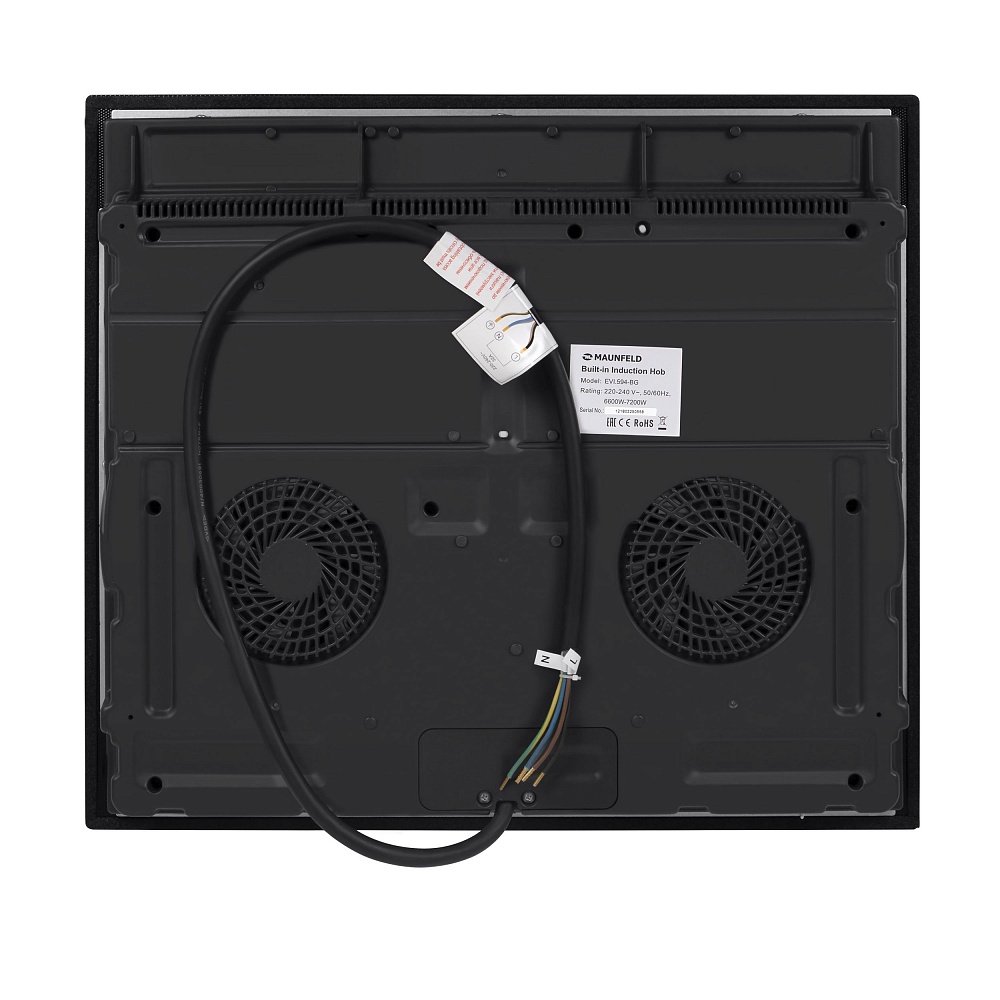EVI.594-BG Электрическая индукционная панель / индукционная, индукционная варочная панель 60см, сенсорное управление, индикация нагрева, таймер, 2 бустера, защита от детей, детектор диаметра посуды, бежевая Maunfeld Maunfeld Light Santreyd  - Вид №7