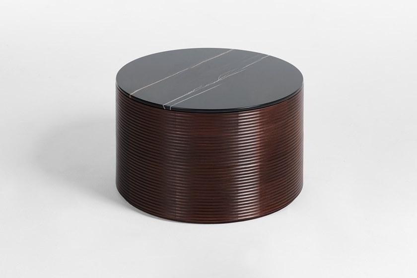 Milla & Milli Круглый журнальный столик из массива дерева с мраморной столешницей Waves sun-id-1364137 - Вид №1