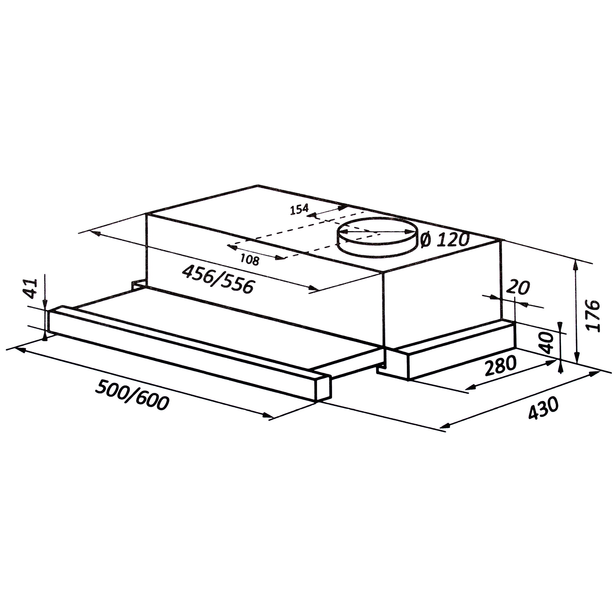 8160079 Вытяжка телескопическая HOMSair FLAT 50 серебристый/серебристый STDN-0115076 - Вид №10
