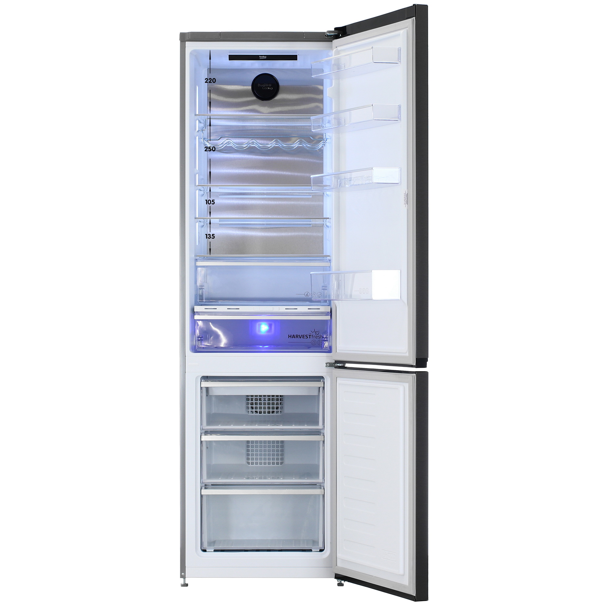 9208976 Холодильник с морозильником   Beko B5RCNK4037ZXBR серый STDN-0068474 - Вид №1