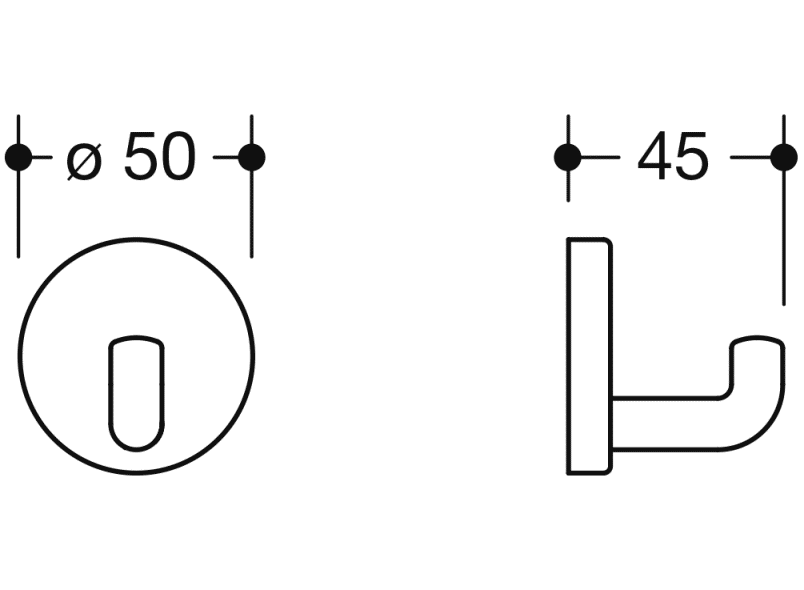 950.90.01050 одиночный крючок HEWI System 111 | Edelstahl  - Вид №1