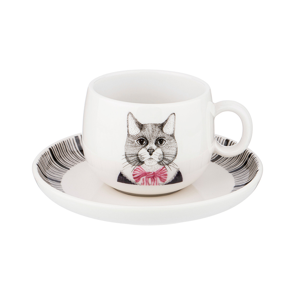 409-134 Посуда фарфоровая Чайный набор FASHION ANIMALS 1 персона 2 предмета 260 мл Lefard 