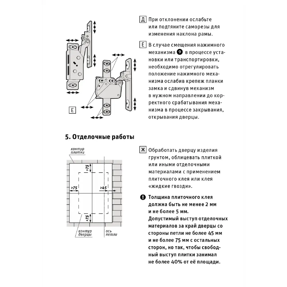 Люк ревизионный скрытый нажимной ЛсИС РРЗ металл 50x80 см STLM-2004508 - Вид №7