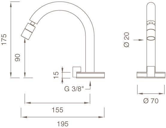 Ceadesign Смеситель для раковины Hydroprogressive с регулируемым изливом Giotto Gio 23 - Вид №1