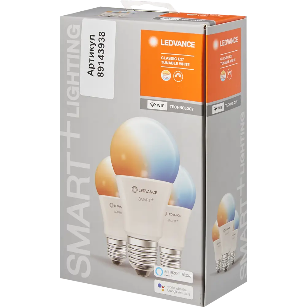 Набор умных ламп светодиодных Wi-Fi Osram Smart Plus E27 220-240 В9.5 Вт груша матовая 1055 лм изменение оттенков белого 3 шт 89143938 STLM-2212151 LEDVANCE  - Вид №6