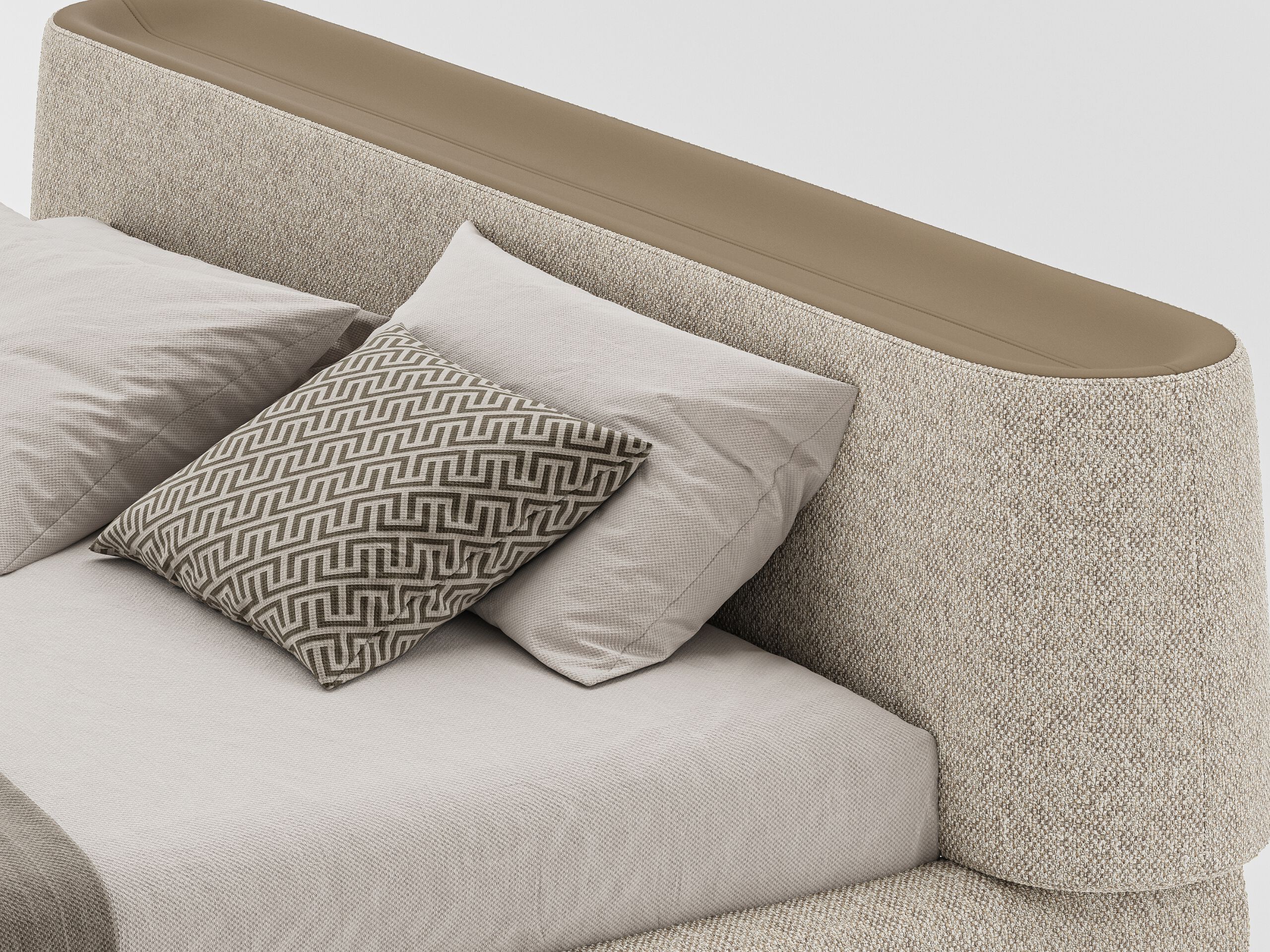 Двуспальная кровать с мягким изголовьем Woodsoft VERTIGO ARCH-00108797 - Вид №3