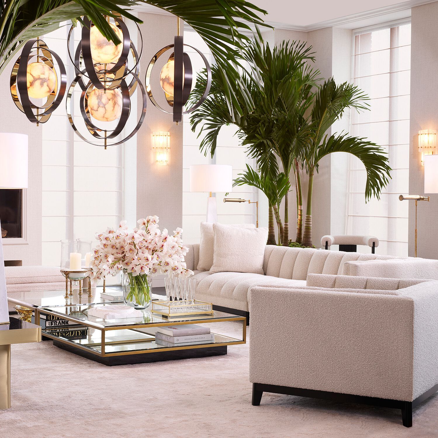 Стеклянный квадратный низкий журнальный столик Eichholtz RYAN ARCH-00095552 - Вид №1