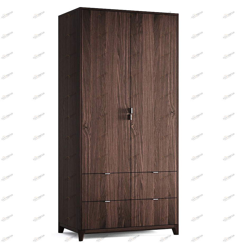 Шкаф двухдверный с ящиками черный Case №2 THE IDEA  210388 Коричневый;черный 