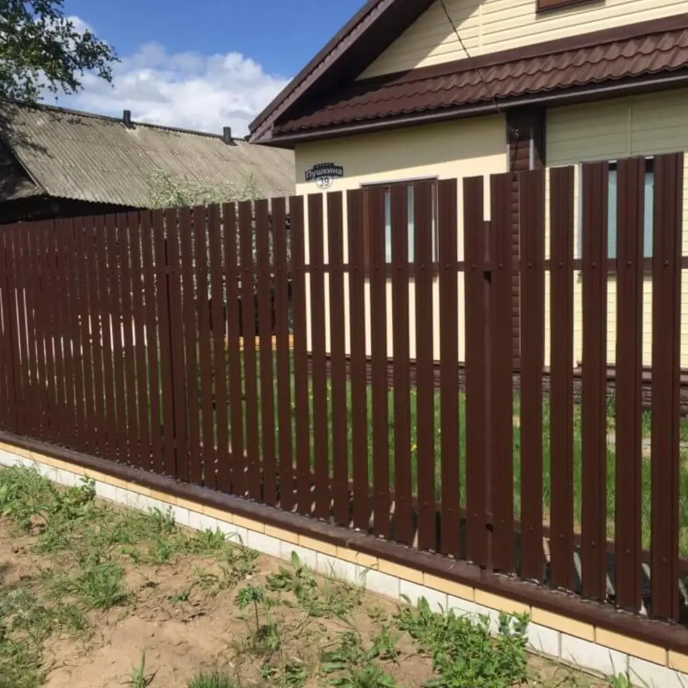 Штакетник-М 69мм 1.5 м двухсторонний коричневый 84169410 STLM-2119079 Santreyd  - Вид №4