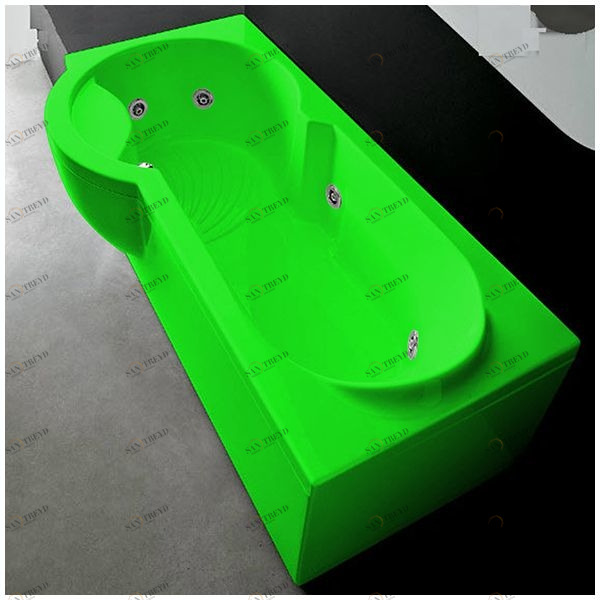 Ванна Gruppo treesse Simona V5677-SX-ZE зелёная с гидромассажем прямоугольная правая STDV5677SXZE