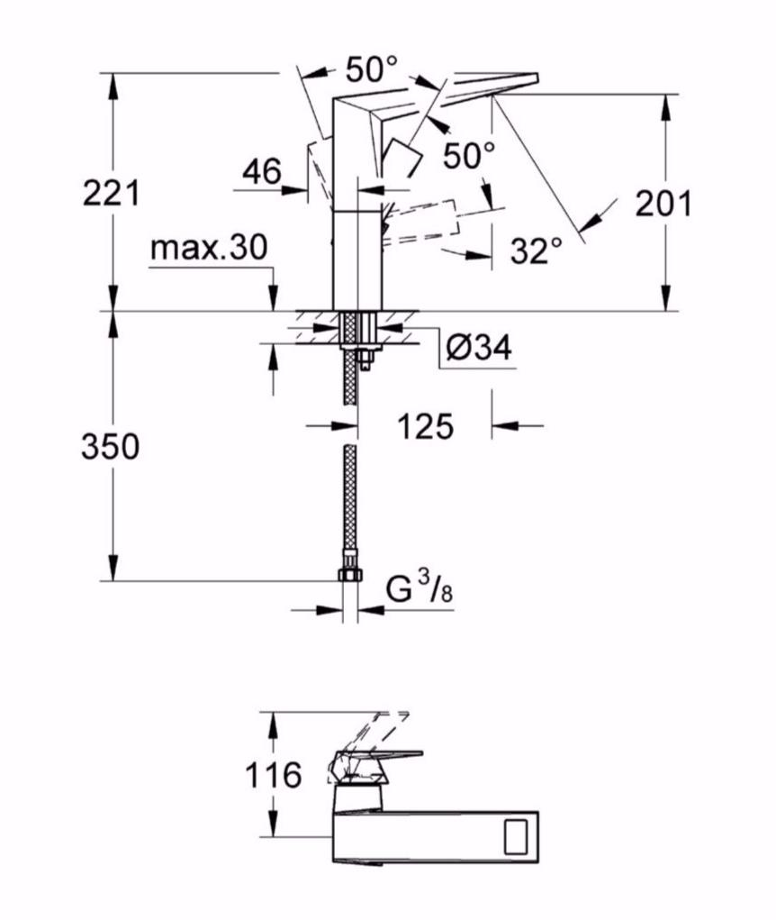 Смеситель для раковины GROHE Allure Brilliant с высоким изливом, хром (23112000) - Вид №1
