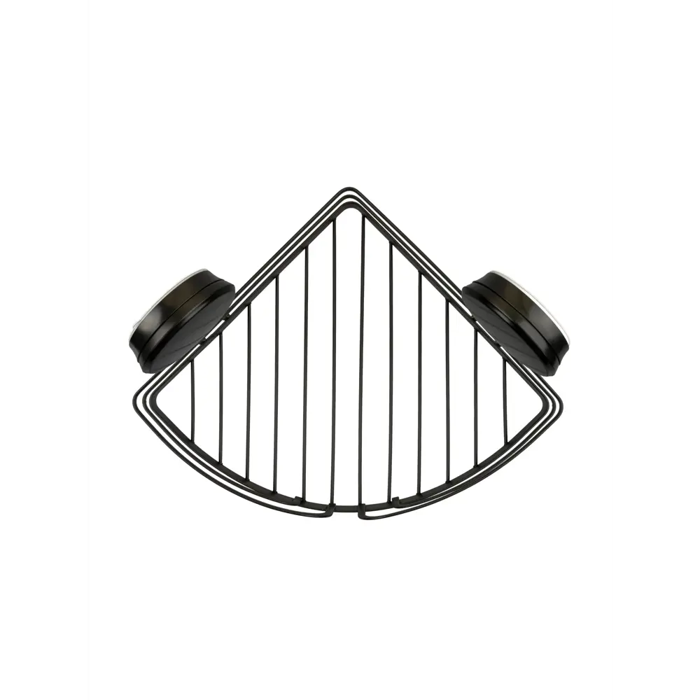 Полка для ванной Аквалиния W8002-2 15.5x22.5x22.5 см металл цвет черный На липучке STLM-2110727 - Вид №1